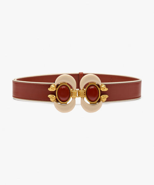 Brown Leather Aries Belt | Statement Belt | Sonia Petroff