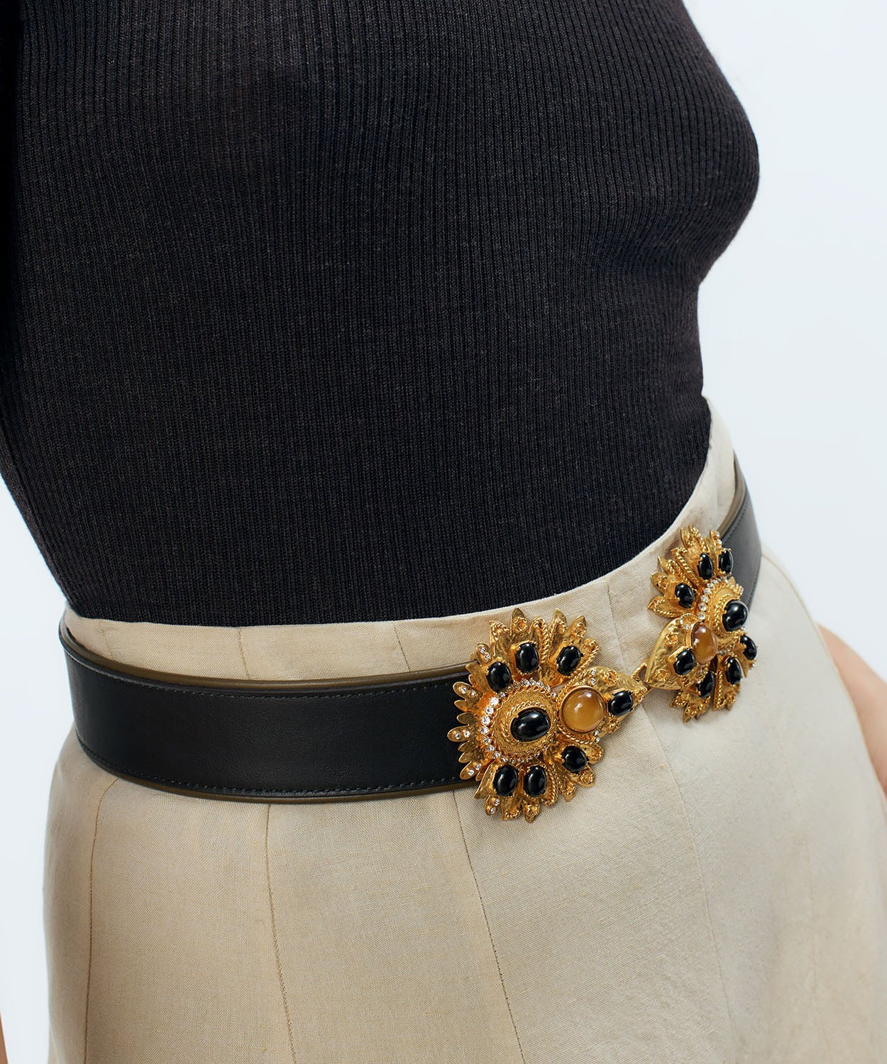 Desert Rose Leather Belt Sonia Petroff 