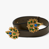 Desert Rose Leather Belt Belt Sonia Petroff 