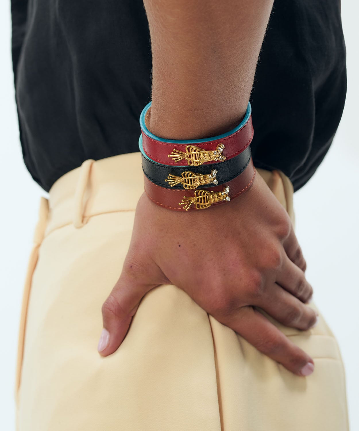 Lobster Leather Bracelet Sonia Petroff 