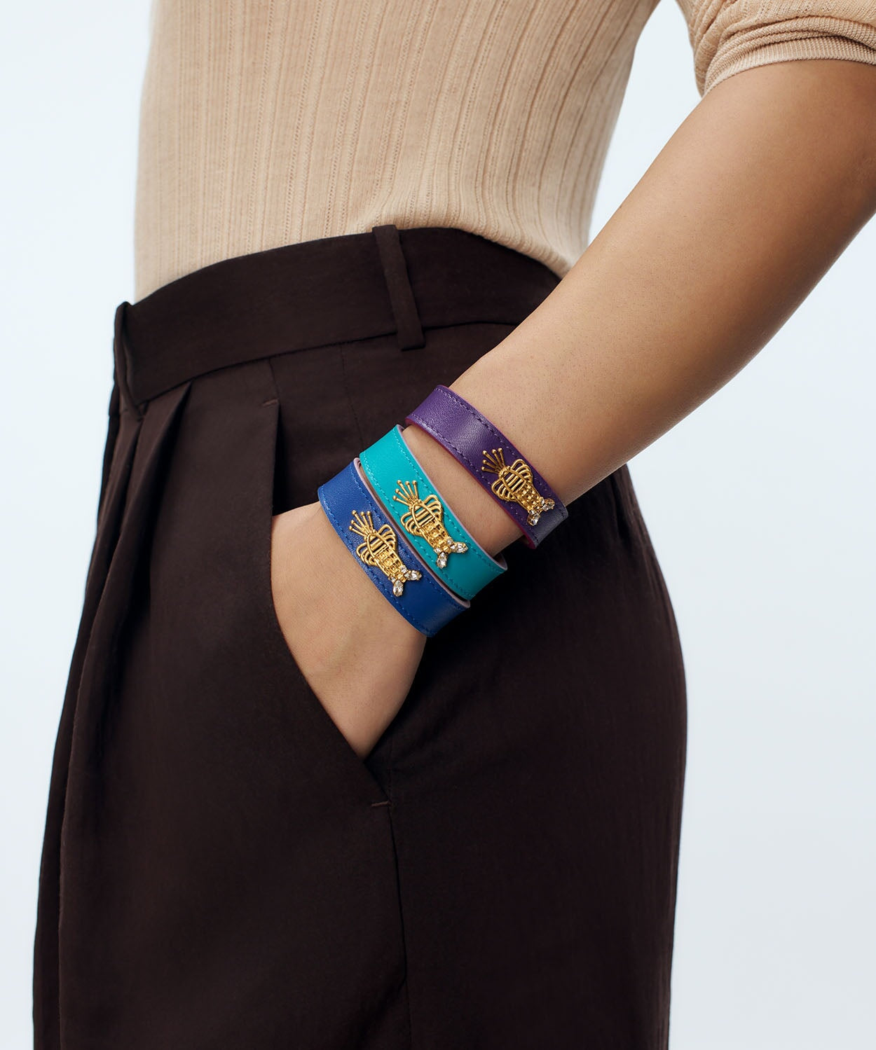 Lobster Leather Bracelet Sonia Petroff 