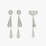 Cascata Drop Ear Cuff and Earring Set - Silver