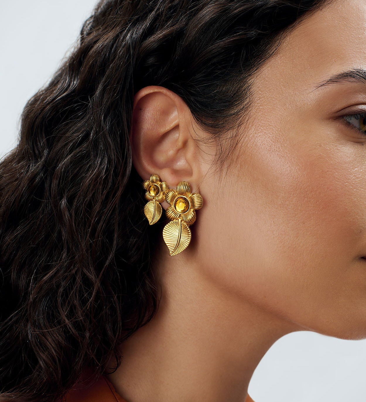 Double Retro Flower Earrings Sonia Petroff 