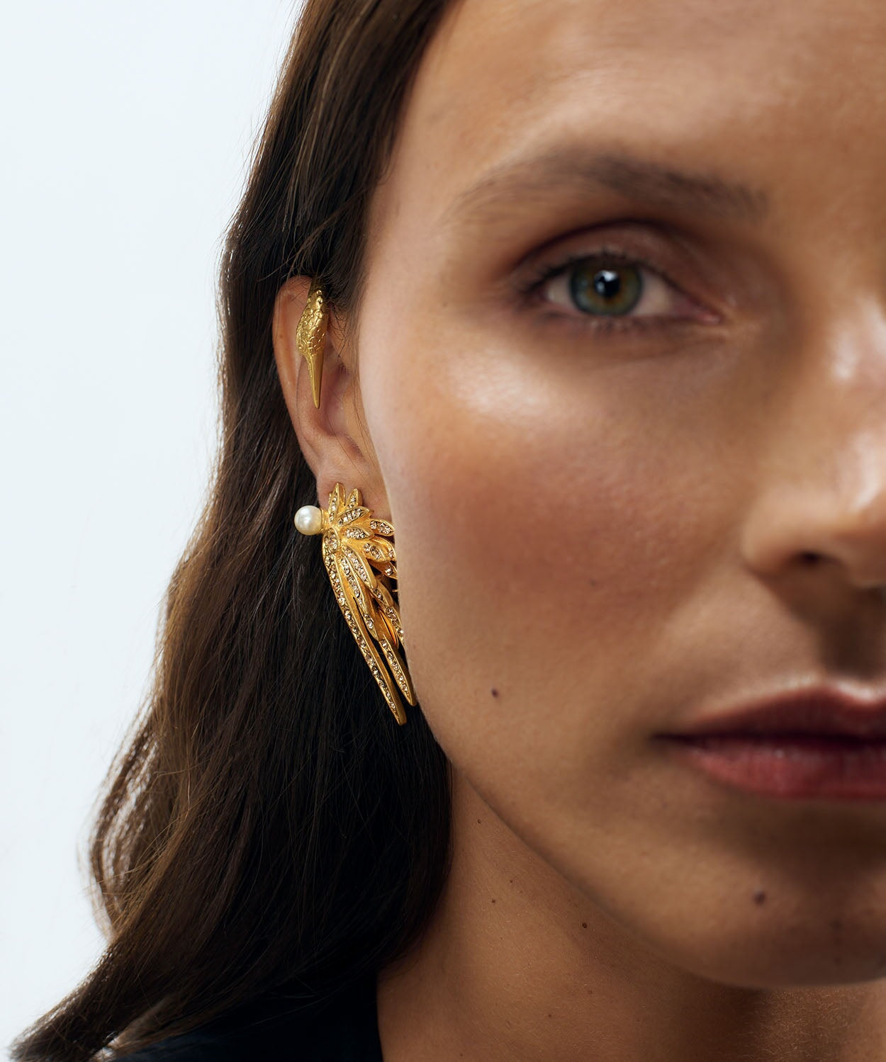 Swan Earrings Over ear Sonia Petroff 