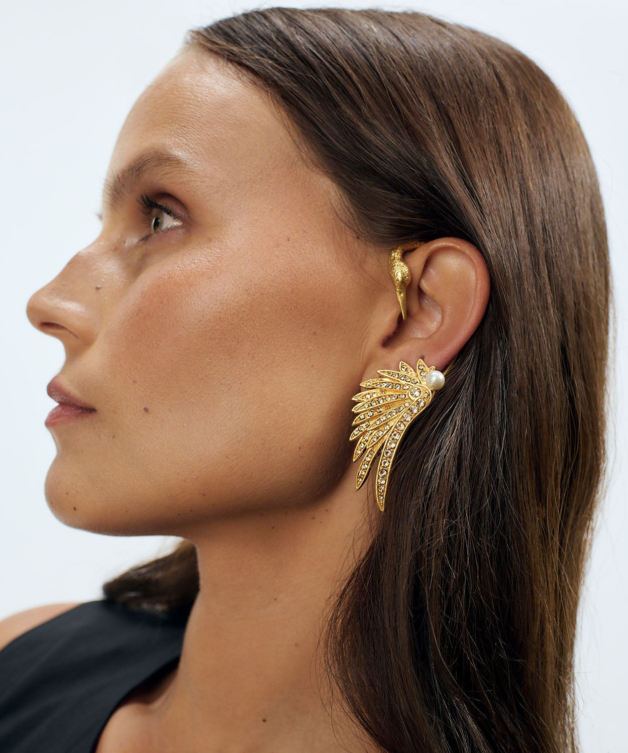 Swan Earrings Over ear Sonia Petroff 