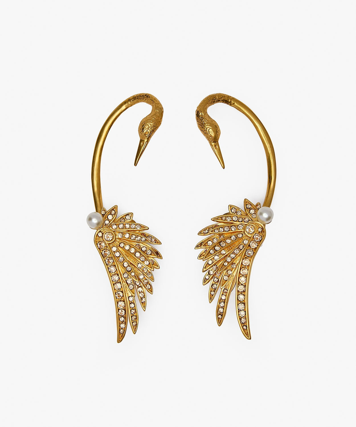 Swan Earrings Over ear Sonia Petroff 