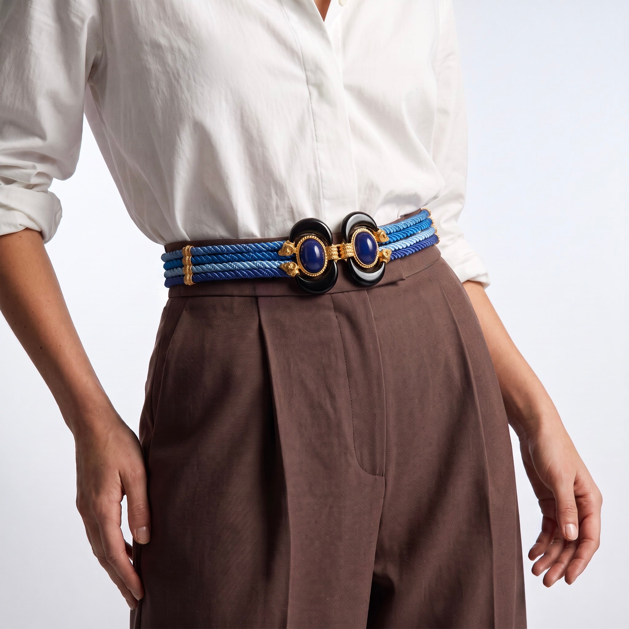 Aries Twisted Cord Belt - Blue Multi Sonia Petroff 