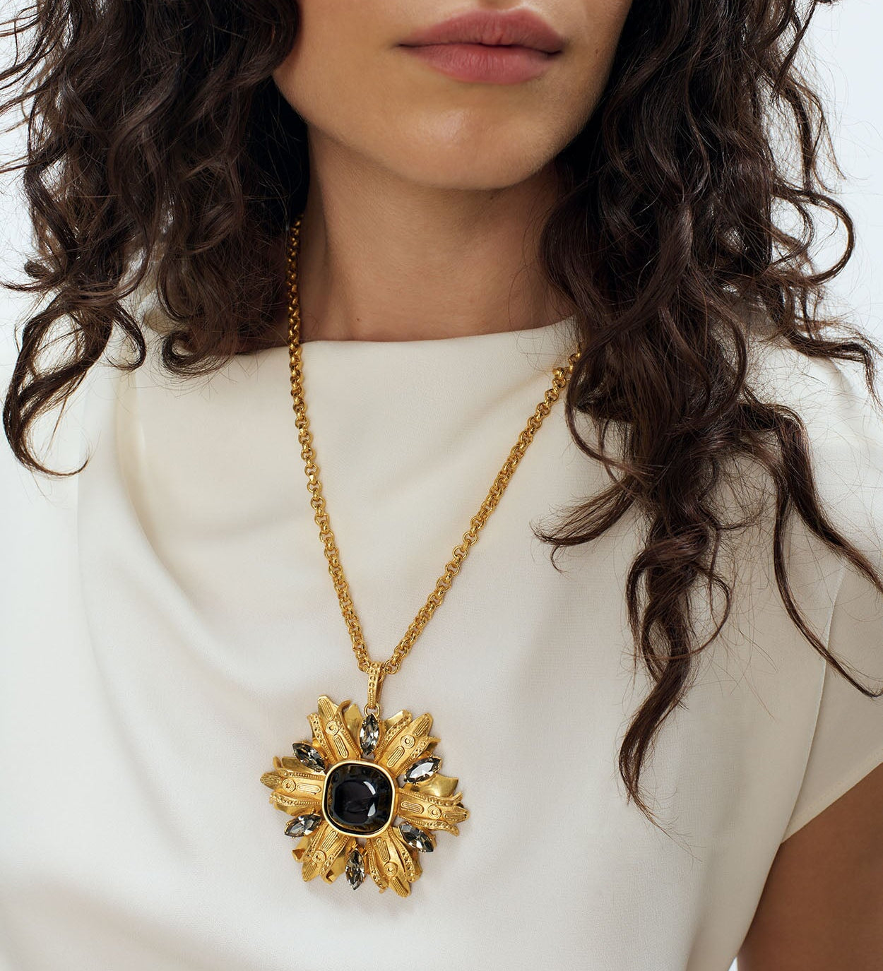 Black Lily Pendant Sonia Petroff 