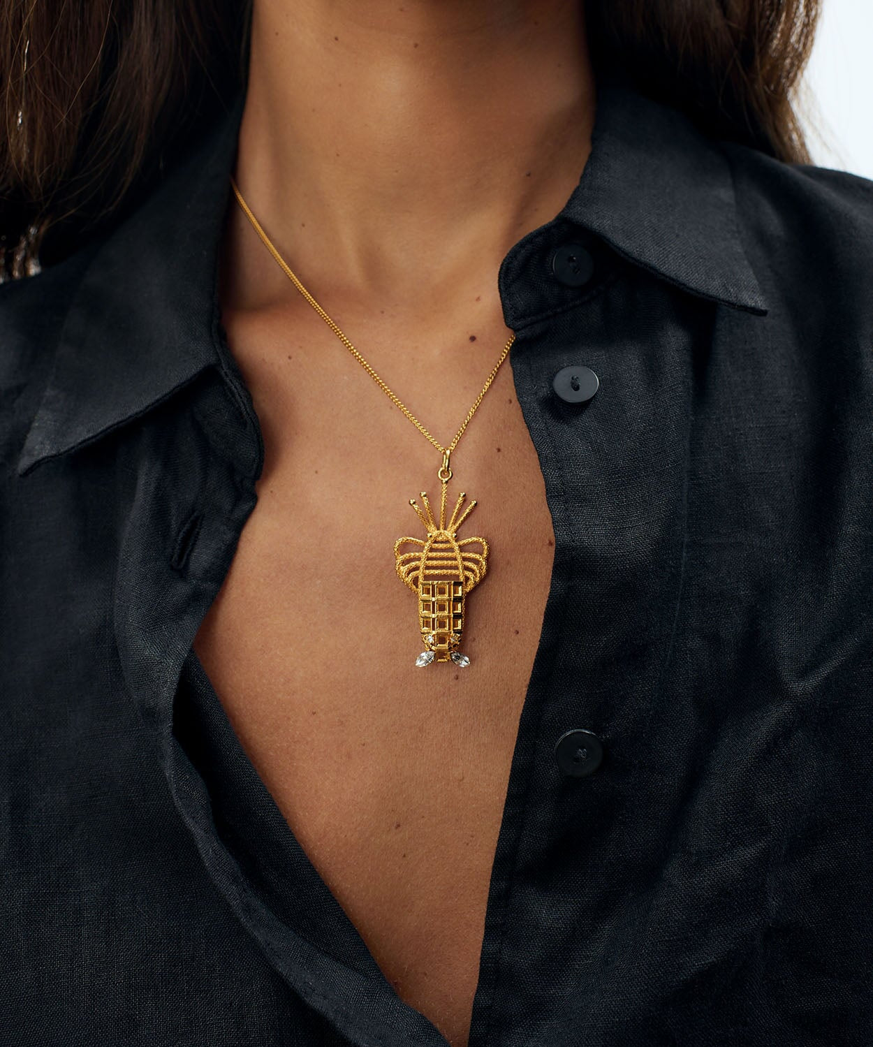 Lobster Necklace Pendant Sonia Petroff 