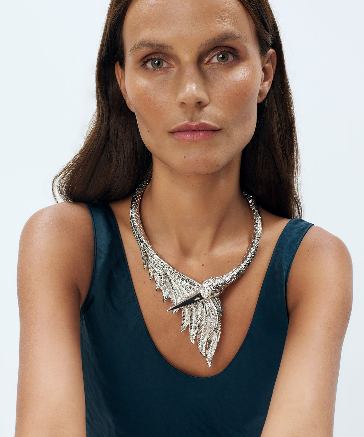 Swan Necklace Statement Sonia Petroff 