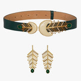 Shela Belt and Earring Set - Green Sonia Petroff 