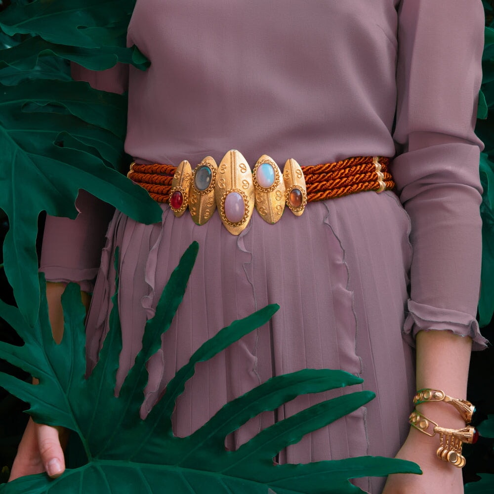 Shield Twisted Cord Belt - Brown Sonia Petroff 