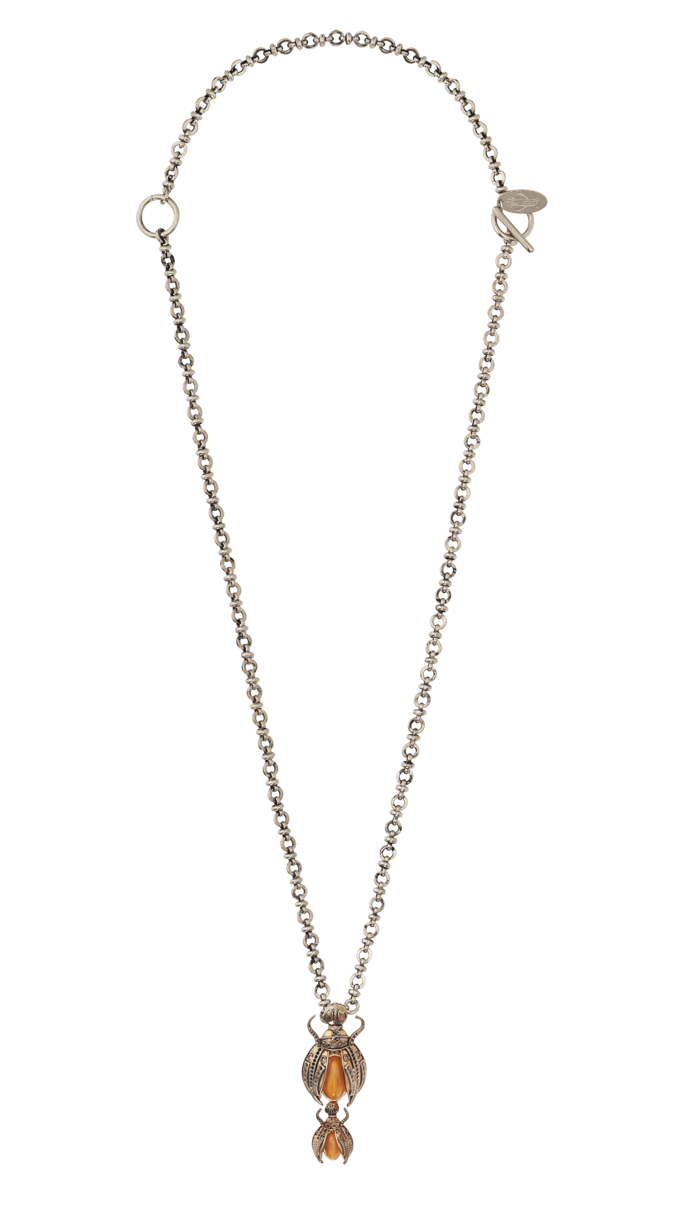 Silver Scarab Luxury Necklace Sonia Petroff Silver Scarab Luxury Chain and Pendant gb 