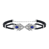 Black Silver Dragonfish Statement Belt Sonia Petroff S/M 70cm to 85cm gb 