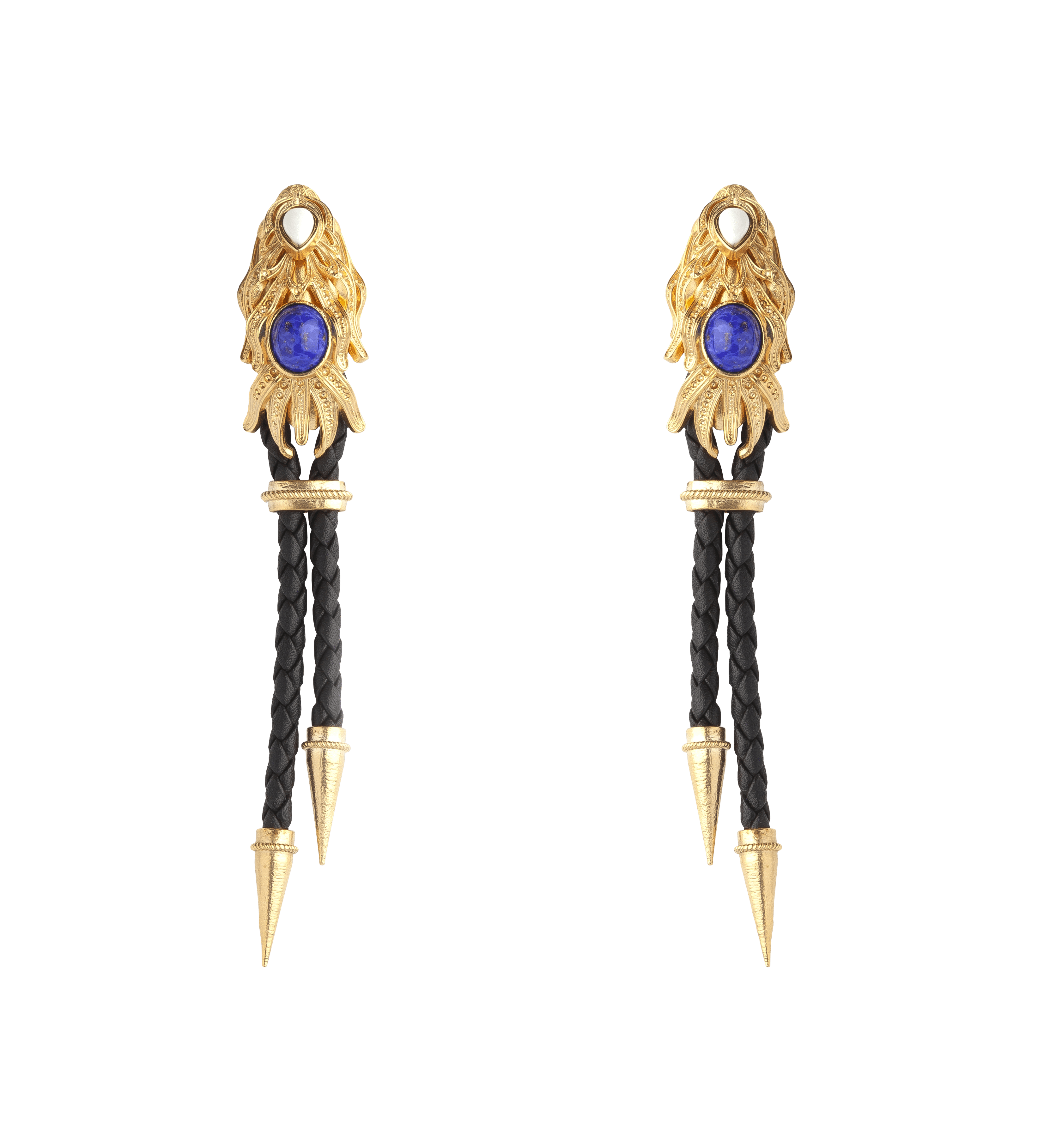 Black Gold Dragonfish Luxury Earrings Sonia Petroff gb