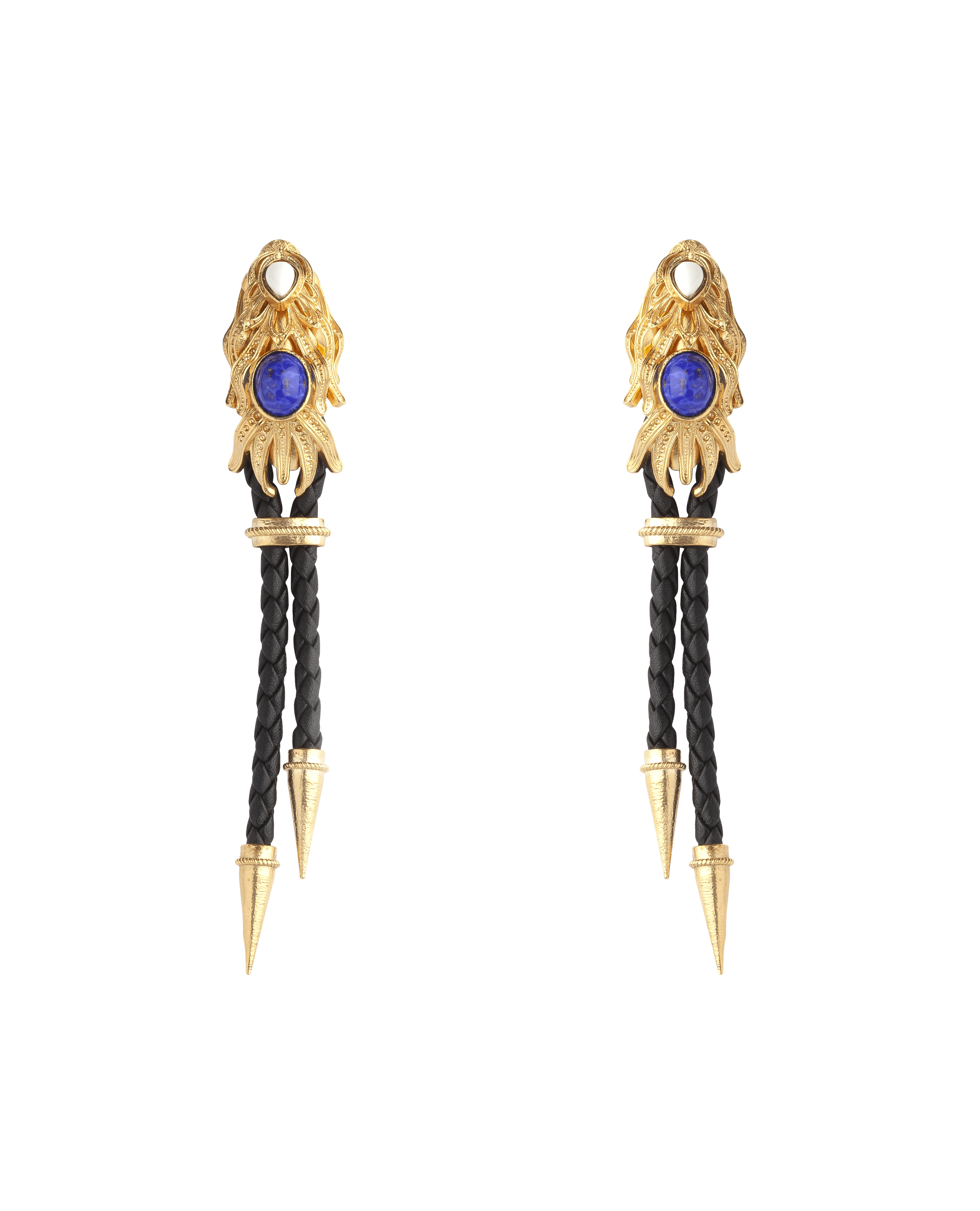 Black Gold Dragonfish Luxury Earrings Sonia Petroff gb 