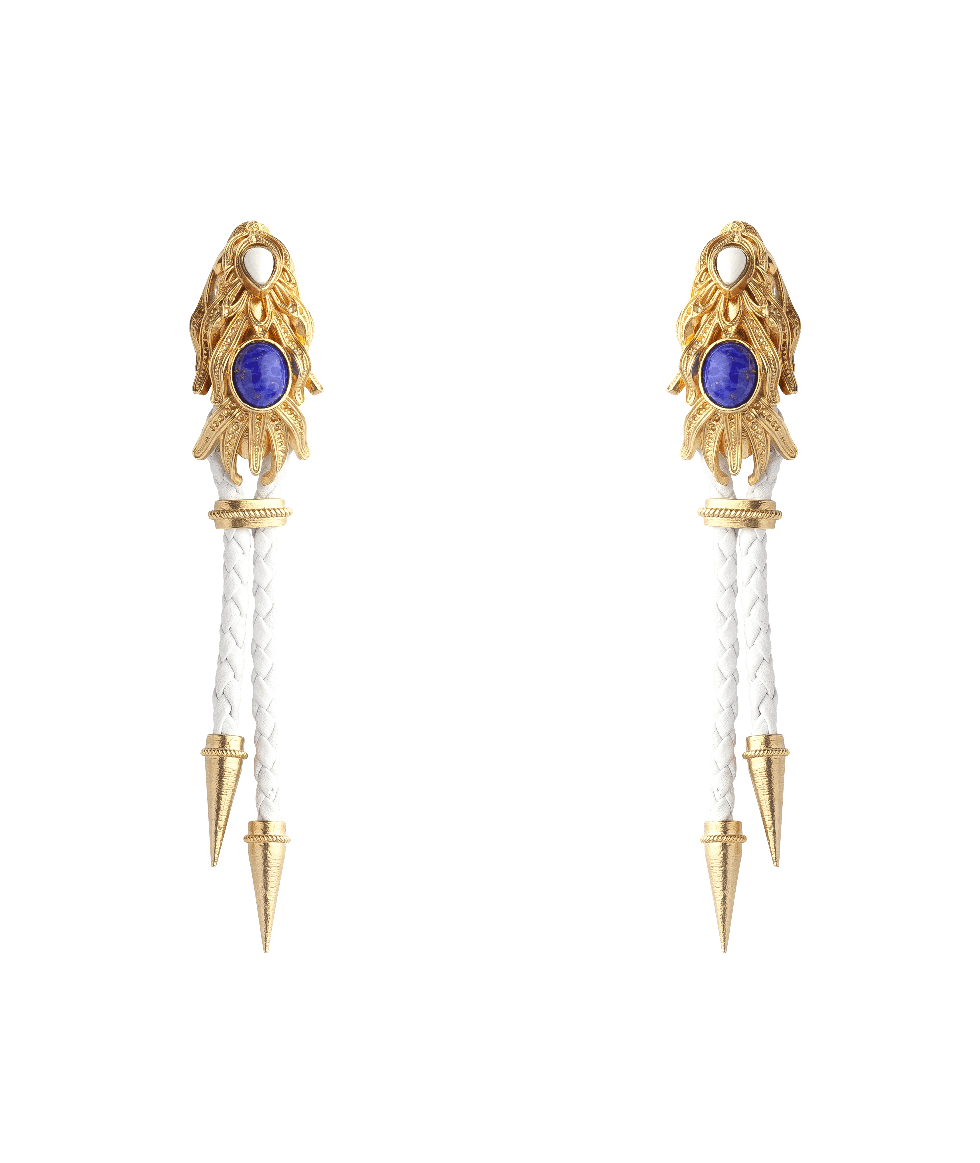 White Gold Dragonfish Luxury Earrings Sonia Petroff gb