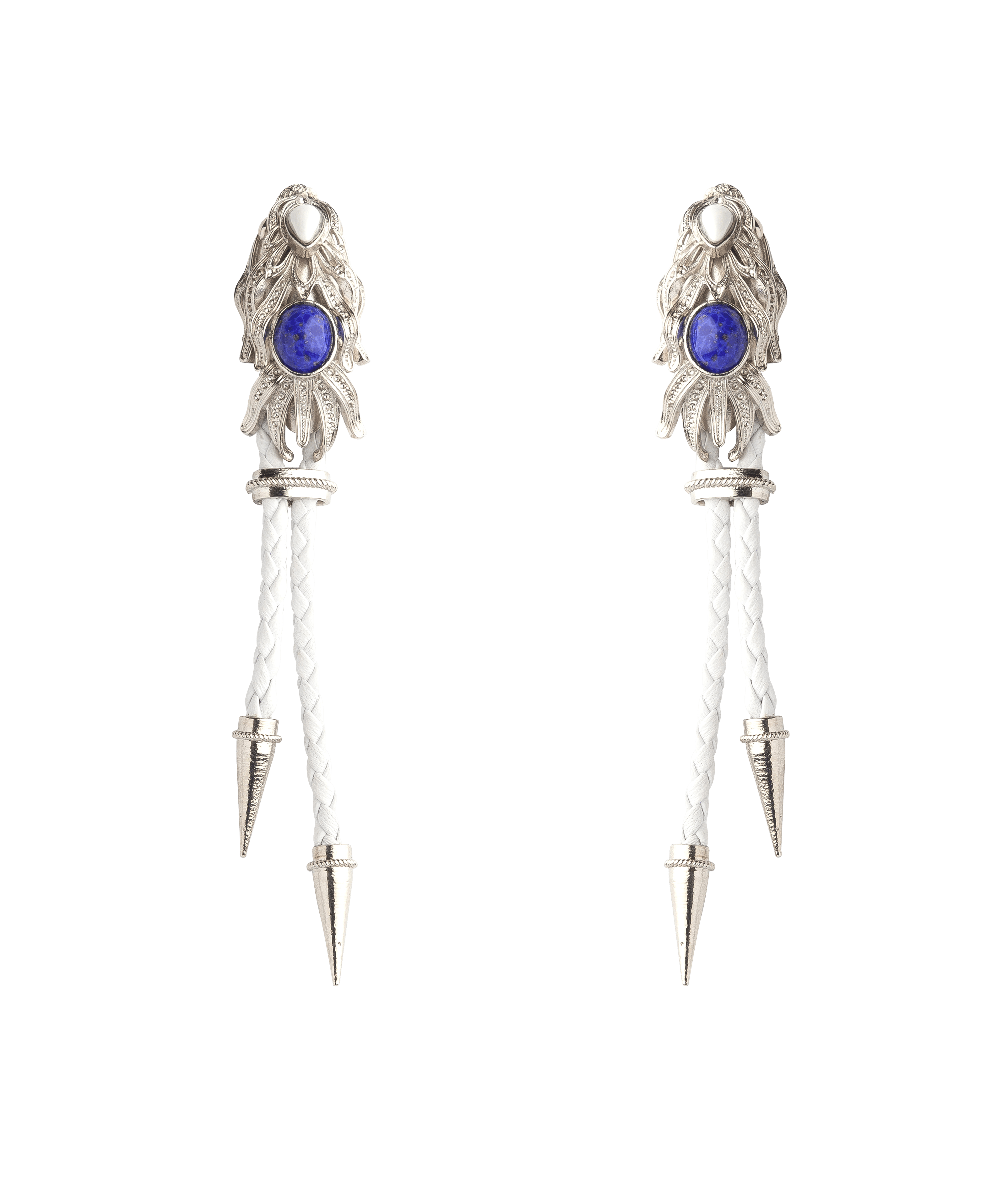 White Silver Dragonfish Luxury Earrings Sonia Petroff gb 