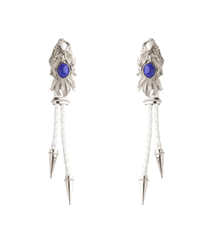 Load image into Gallery viewer, White Silver Dragonfish Luxury Earrings Sonia Petroff gb 
