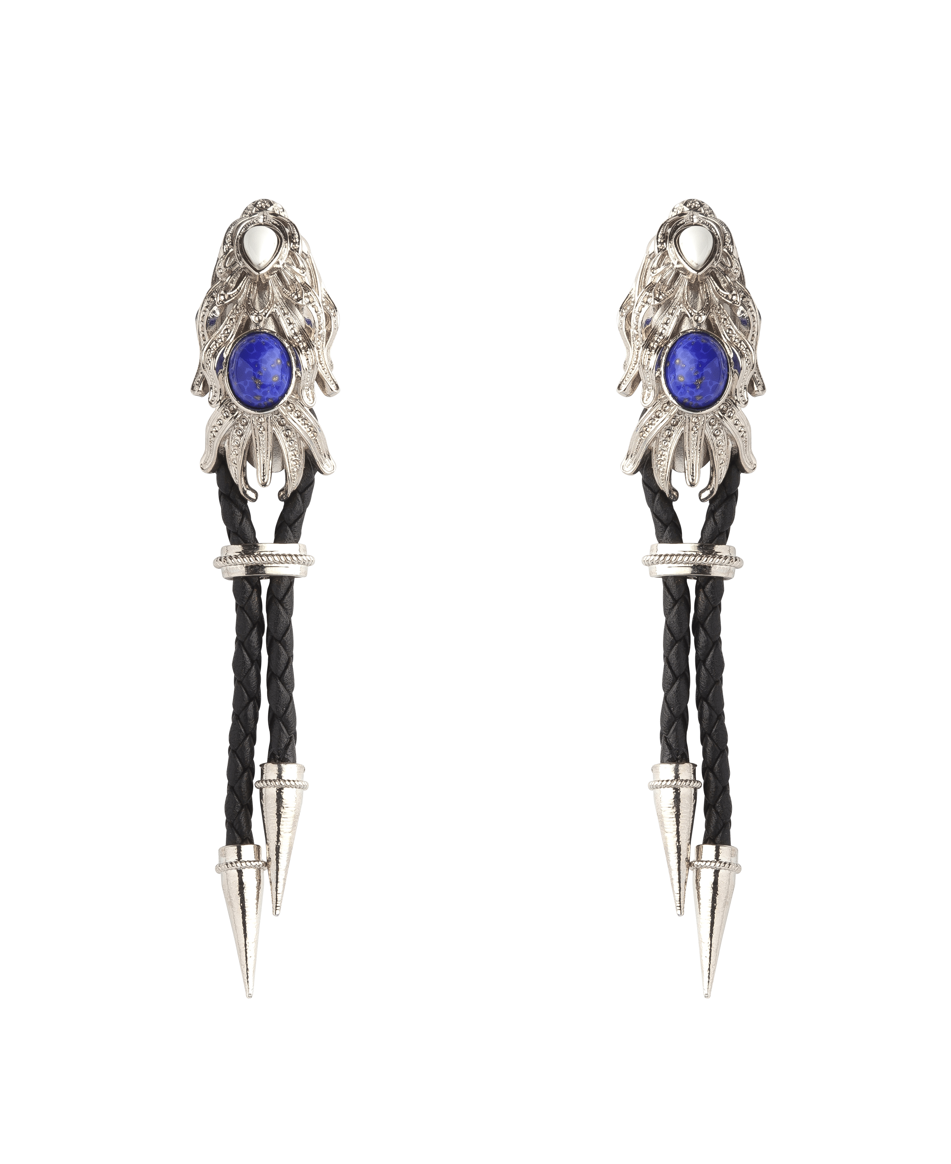 Black Silver Dragonfish Luxury Earrings Sonia Petroff gb 