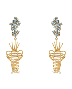Lobster Earrings Clip Designer Costume Earrings Sonia Petroff