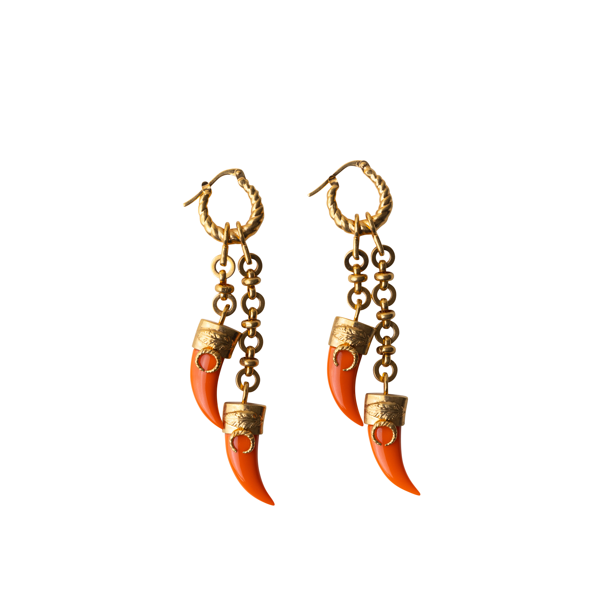 Kabila earrings-coral or onyx