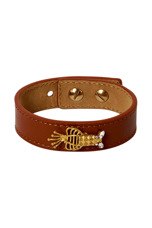 Load image into Gallery viewer, Lobster Bracelet Leather - Brown Sonia Petroff 
