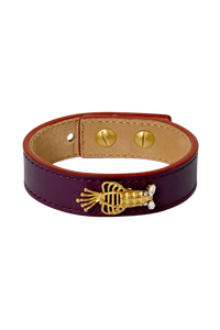 Lobster Bracelet Leather - Purple Sonia Petroff 