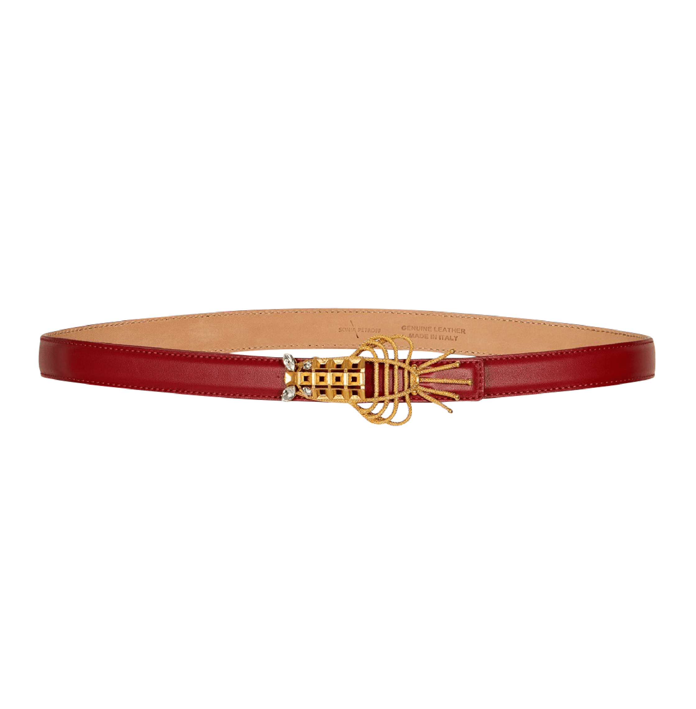 Lobster Belt Narrow Red Sonia Petroff S/M 70cm to 85cm gb 