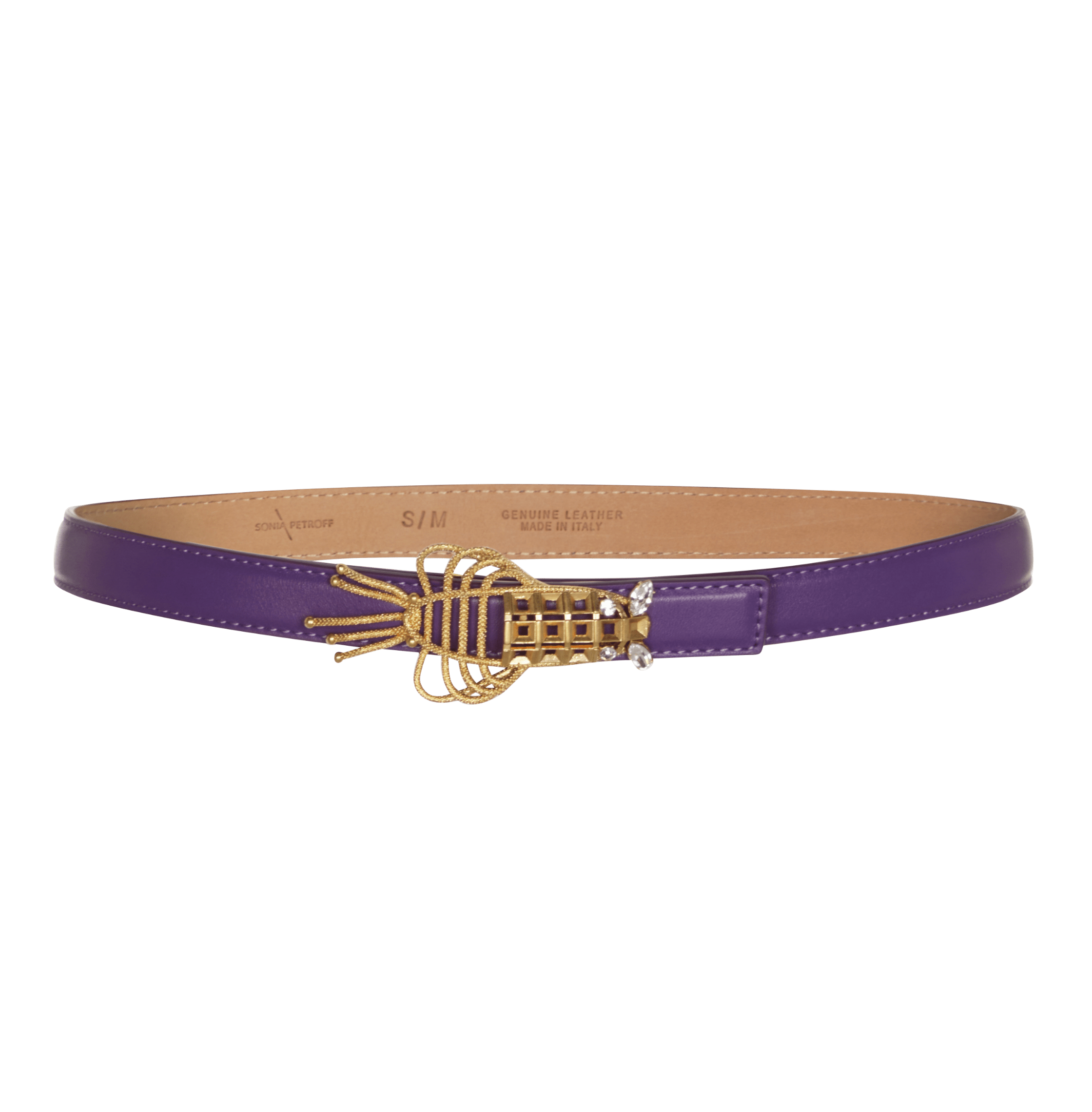 Lobster Belt Narrow Mauve Sonia Petroff S/M 70CM TO 85CM gb 