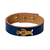 Lobster Bracelet Leather - Blue Sonia Petroff