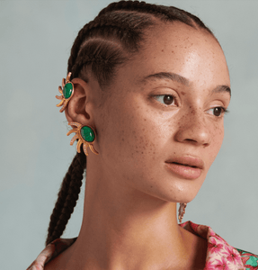Sun Earrings Emerald - Small - Pre Order Sonia Petroff 