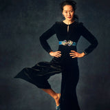Blue Silver Blue Swan Belt - Sample