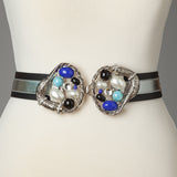 Blue Silver Silver Swan Belt - Sample