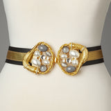 Pearl Gold Gold Swan Statement Belt - Sample