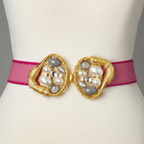 Pearl Gold Pink Swan Belt - Sample